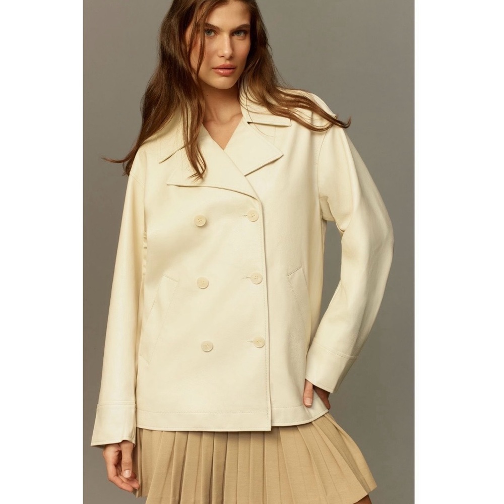 Maeve Faux-Leather Cocoon Blazer